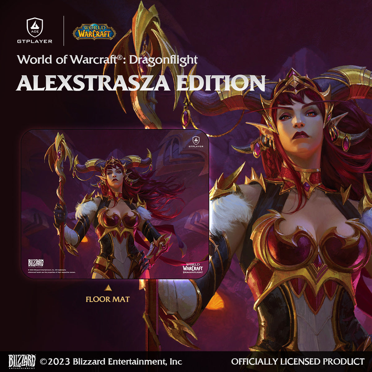 公式　召喚師アレイスター　アジア　プレイマット　ラバーマット　デスクマット GTPlayer Wow Alexstrasza Edition | Floor Mat - GTPLAYER US