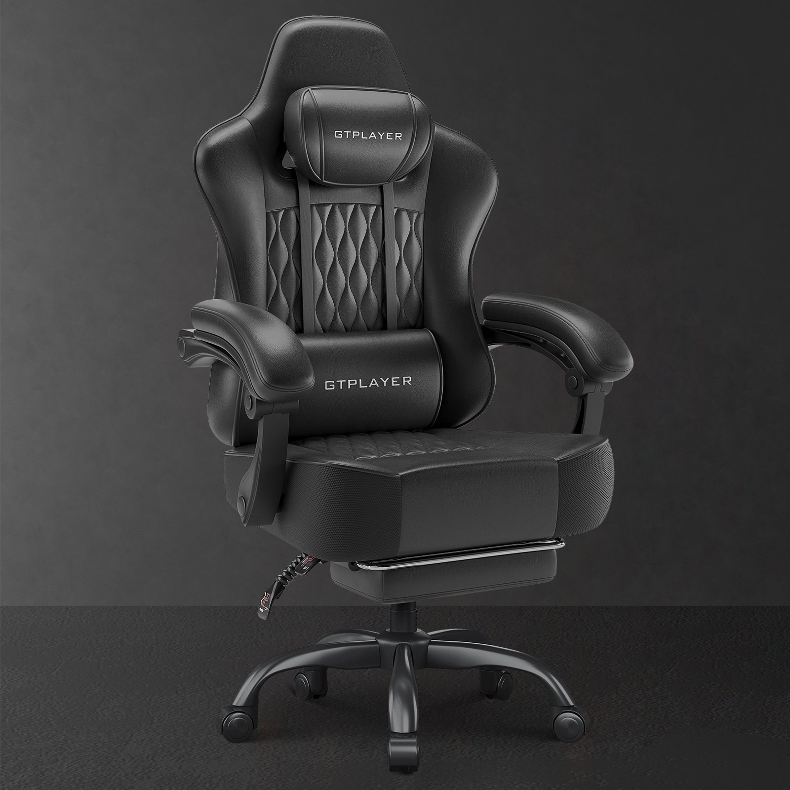 Leather Gaming Chair with Lumbar Support – Aegis GTP6002 | GTPLAYER