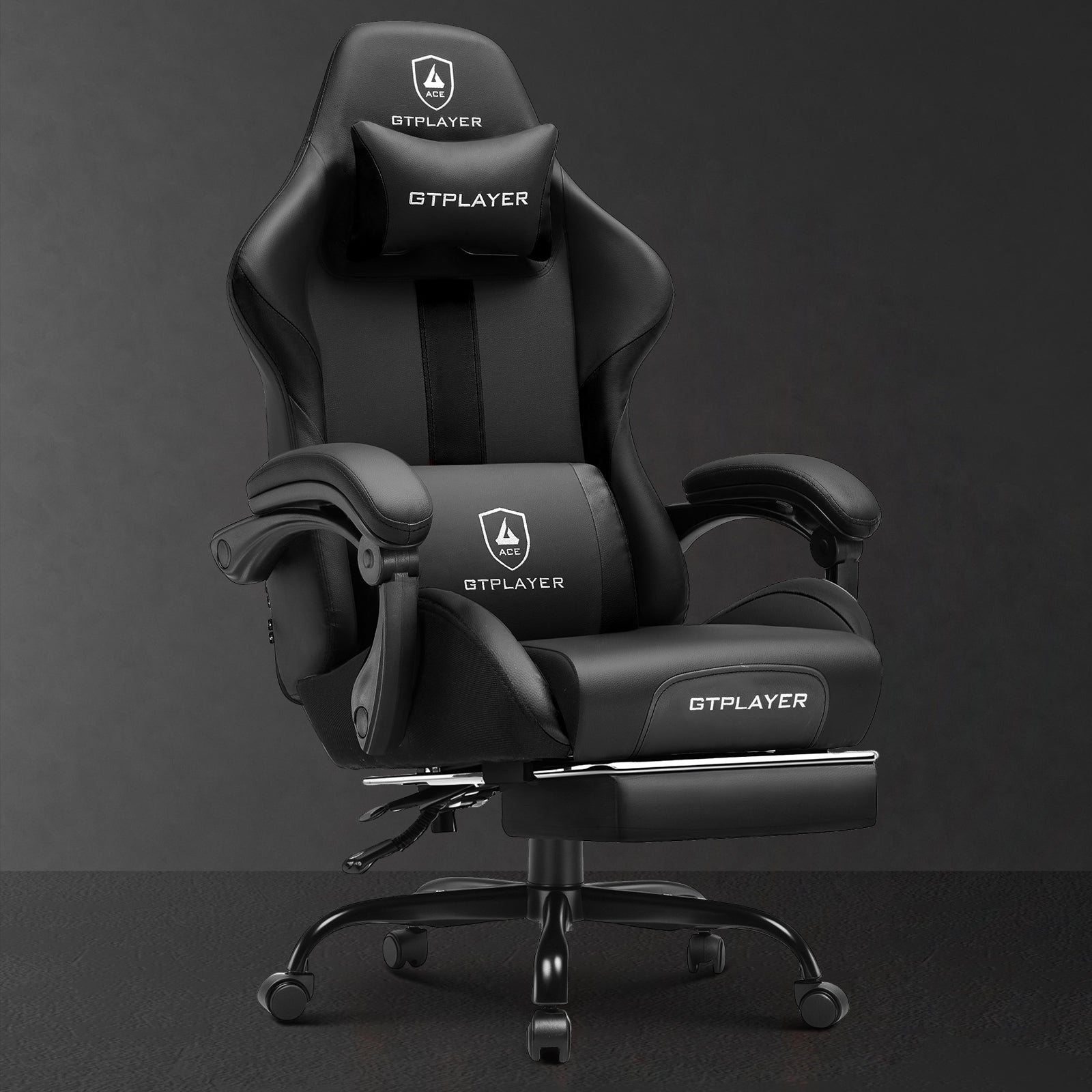 スポーツ GTRACING JP-GT905 Gaming Chair (BLACK) Footrest Series GT905 Leather | Gaming Chair - GTRacing / GTPlayer US