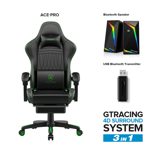 GTPLAYER Ace-Pro Gaming Chair with Bluetooth speakers and USB
