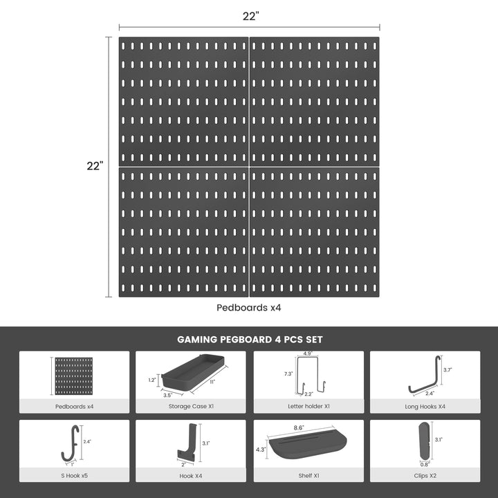 Wall Mounted Gaming Pegboard Set