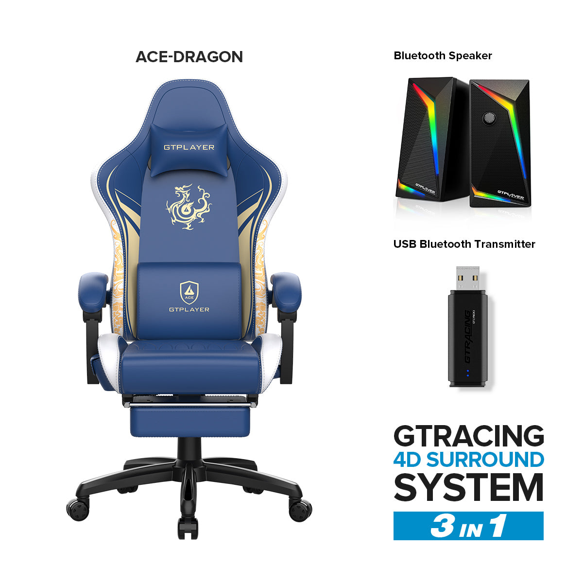 Gt Lynck System Pro Ace Dragon Edition: Immersive Gaming Chair