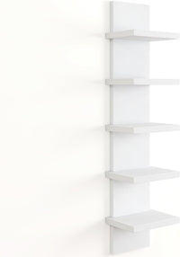 5-Tier White Vertical Floating Wall Shelf DX-QC046-WT