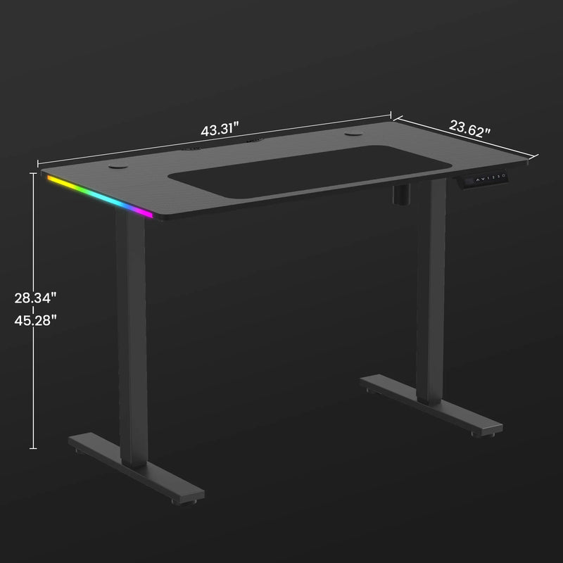 T-Shaped Series RGB Gaming Desk GTZ-210-RGB-V - GTRacing Gaming Chair