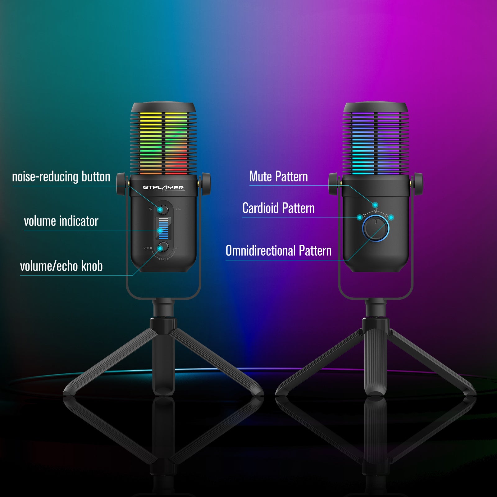 GTPLAYER PROFESSIONAL MICROPHONE/ MPA1-RGB