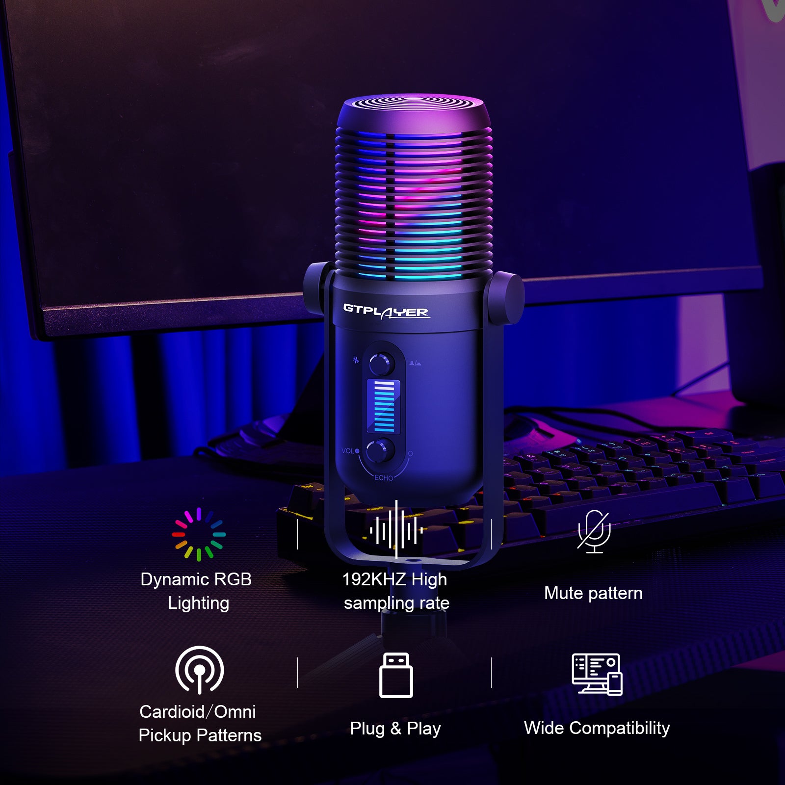 GTPLAYER PROFESSIONAL MICROPHONE/ MPA1-RGB