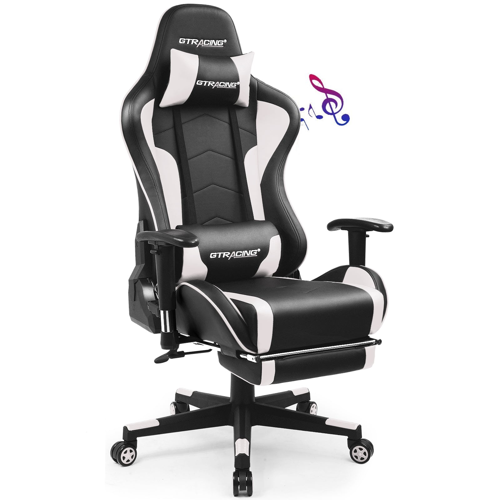 テクリページMEDALIST ブラックとホワイトのマウンテン2台 GT Lynck System Pro GT890MF: Ergonomic Gaming Chair